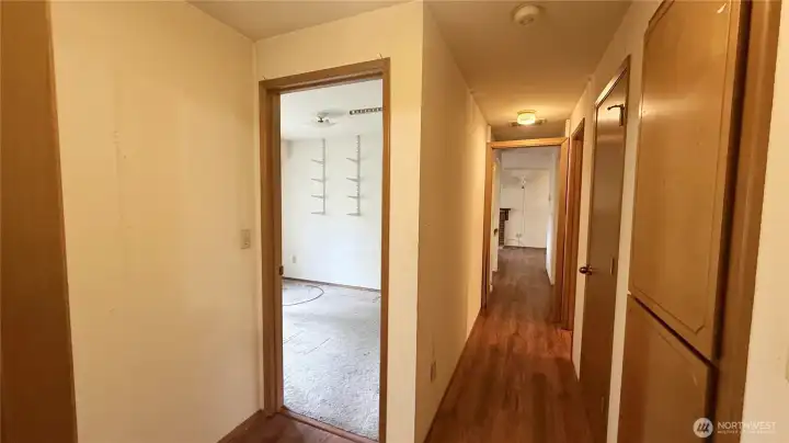 Main floor hallway leading to bedrooms