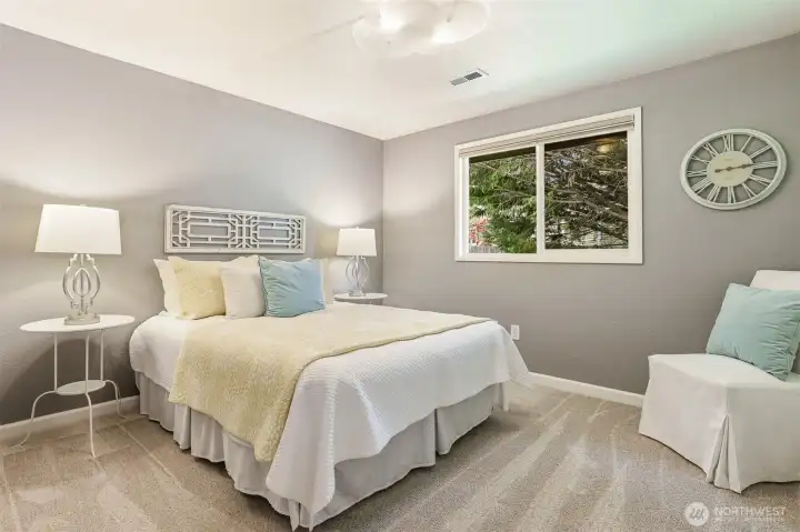 The second of three bedrooms.