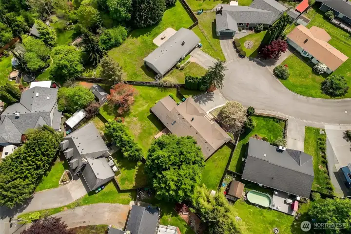 Big private lot with a huge tuff shed for added storage.