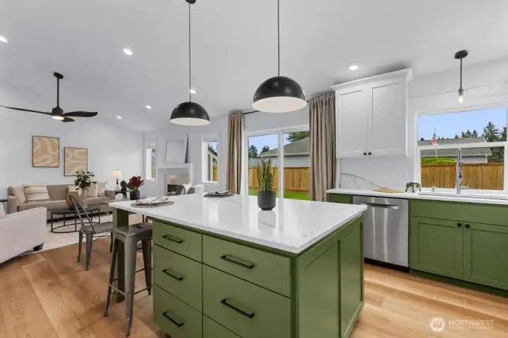 Just look at the gorgous luxury vinly plank flooring throughout.