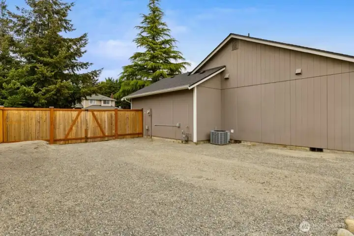 Wide 10' gate makes getting your RV, trailer, or toys in and out a breeze.