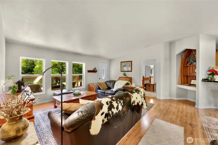 Vaulted ceilings throughout lend a nice sense of space