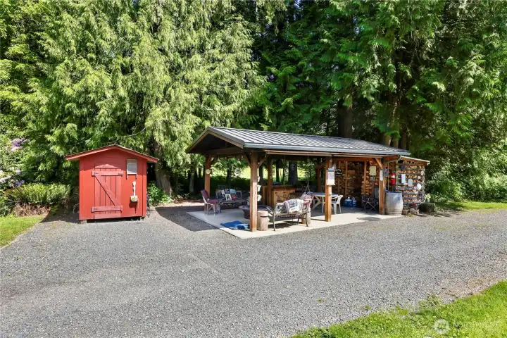 The gazebo...four season fun with an attached woodshed for fires on those chilly winter nights with friends