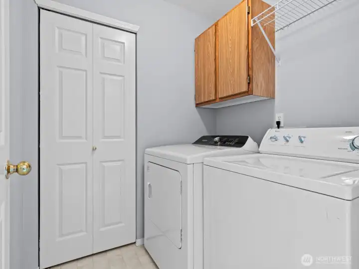 Down the hall is the laundry area. Talk about a relief not having to carry it up and down the stairs! Down the hall is the laundry area. Talk about a relief not having to carry it up and down the stairs!