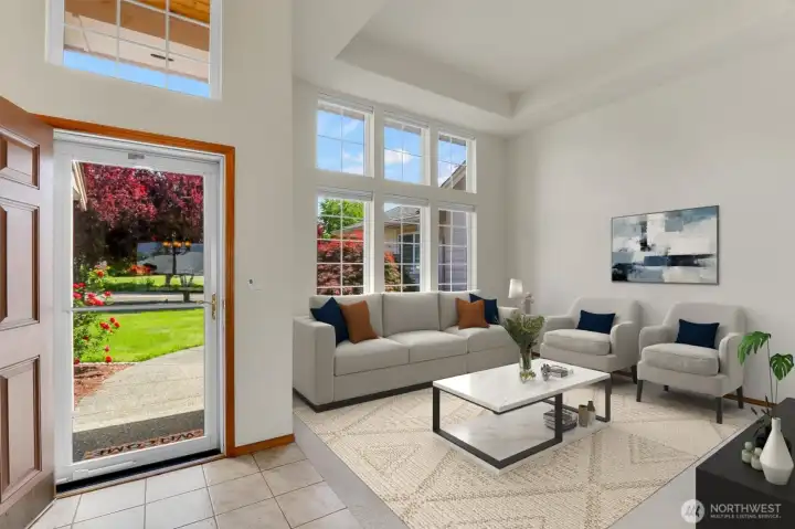 Entry & Living Room - Virtually Staged