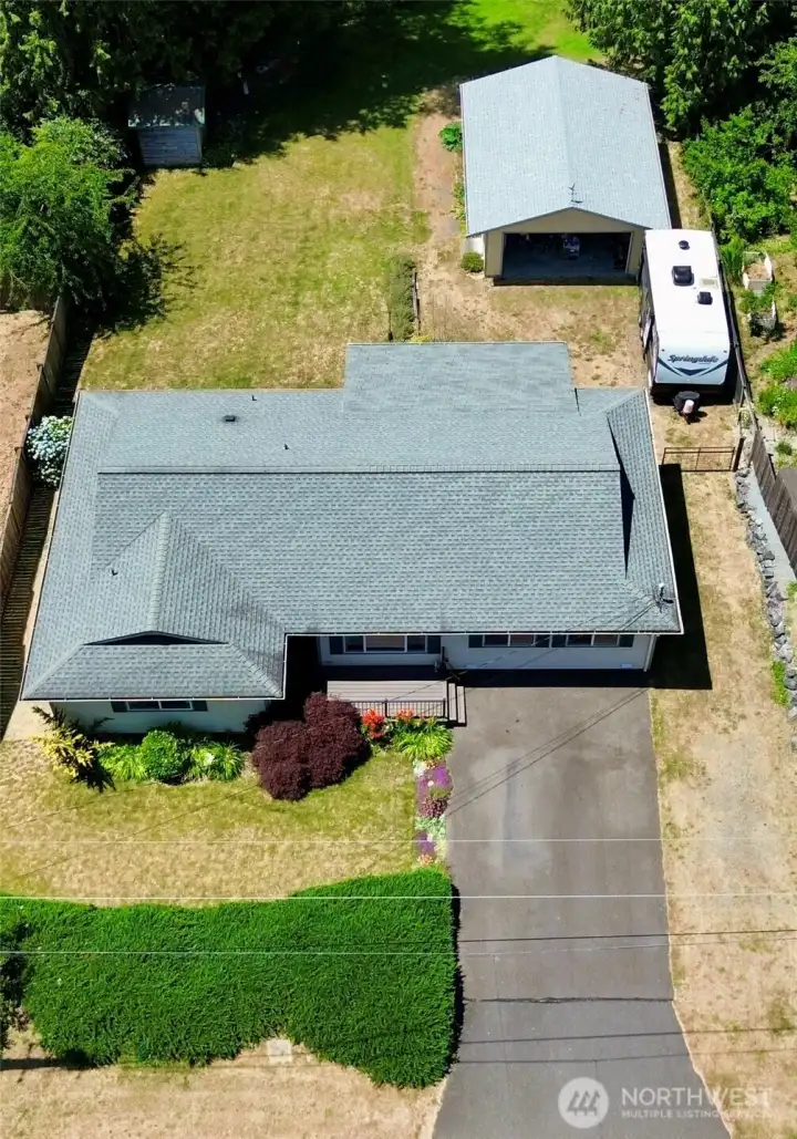 Aerial view of the property. This home has so much to offer!