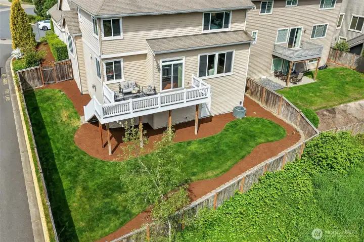 Large fenced backyard Large fenced backyard