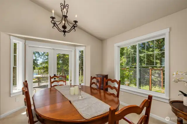 Dining Room with French doors out to deck area