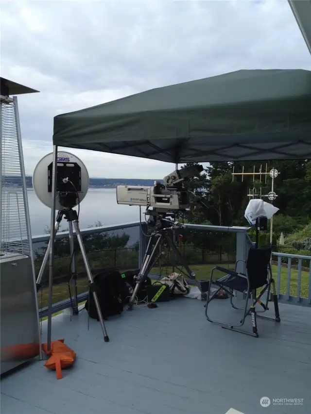 Sports Network using the deck for filming the US Open