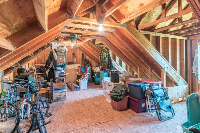 Storage Loft Located Above Double Car Garage