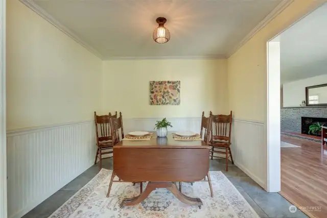 Perfect sized dining room ~ when you aren't using the kitchen island or the patio!