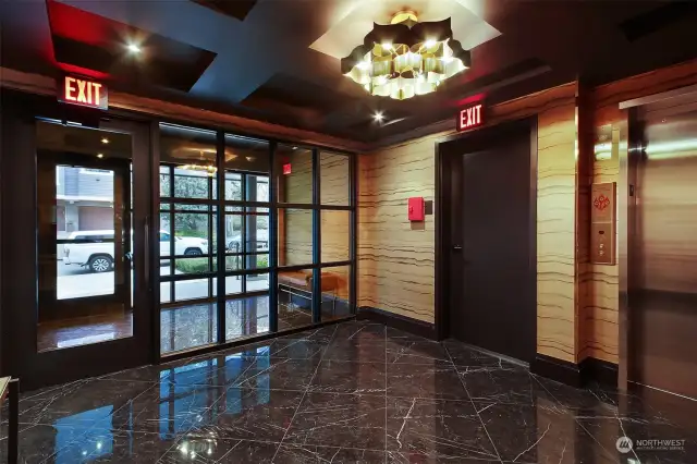 A beautiful welcome home inside the lobby doors.