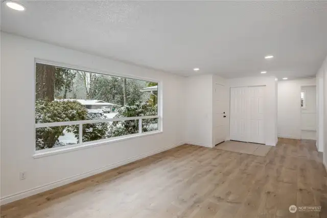 Living room looking at front door no furniture