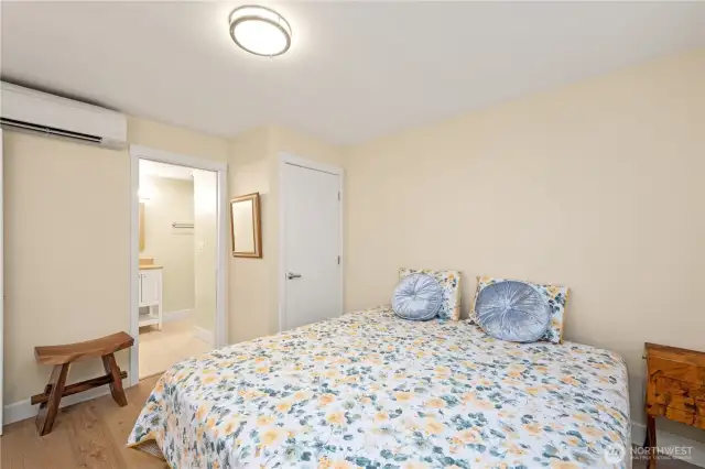 Closet is deep, door leads to ensuite.