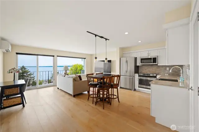 Unit is open, bright and recently updated. Wonderful spot to watch sunsets and boats drift by.