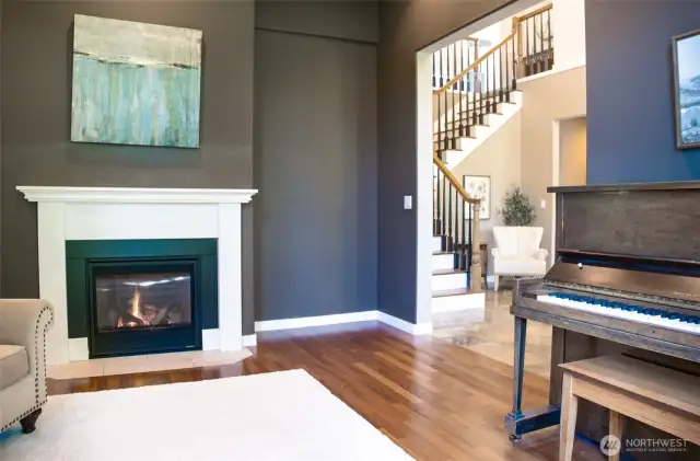 Formal Living Room with Cozy Fireplace.