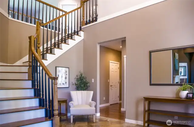 Grand Foyer with Soaring Ceilings.