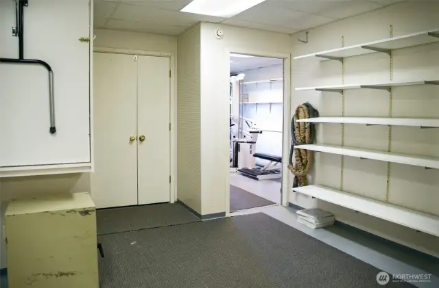 Gym, Hobby Room, Storage -what a great space.