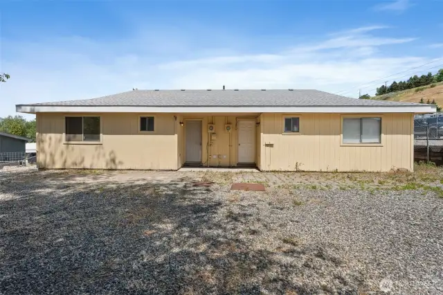Rear of Duplex to backyard patio area