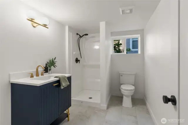 New lower level bathroom