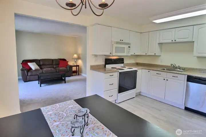 Kitchen to the living room.