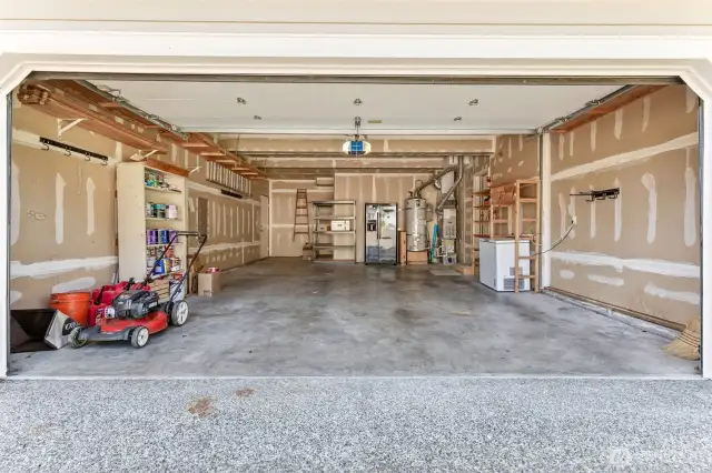 Large 2-car garage with bump out extra storage