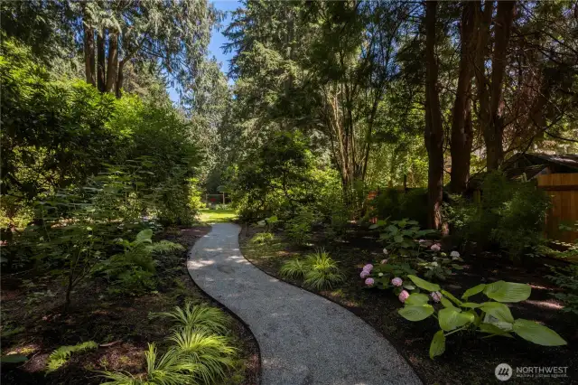 trail through garden area