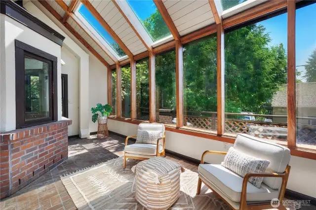 Welcome to the sunny solarium, built to be passive solar heat in the winter. Blue prints are attached.