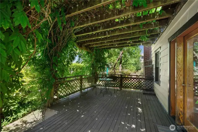 Huge deck with ample dining space.