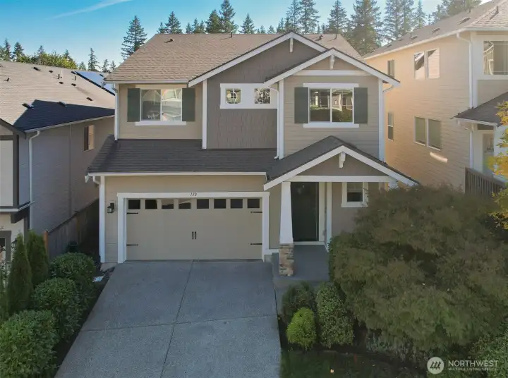 Drone front street side view