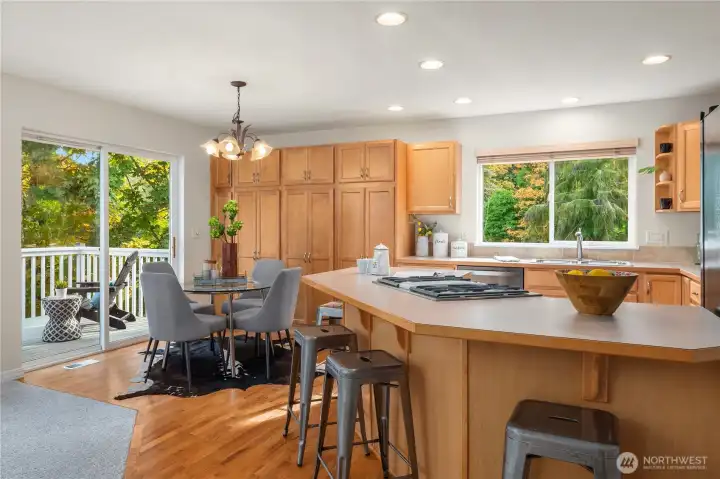The family room is open to the kitchen and casual dining area for a great room feel.