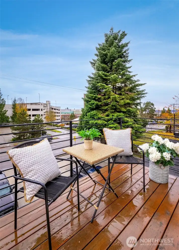 Home has 2 decks! This is the front deck looking West.