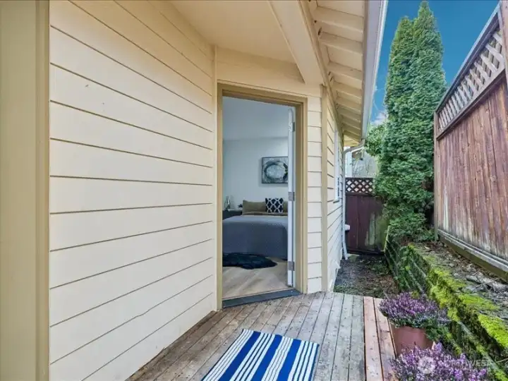 Deck off Guest bedroom.