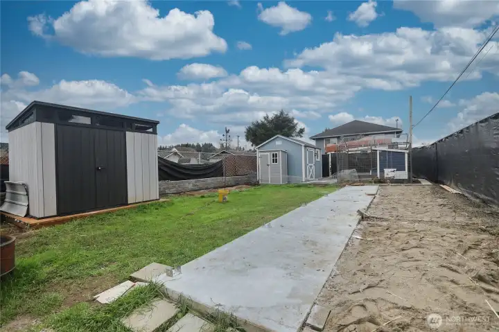 Spacious, fully fenced backyard