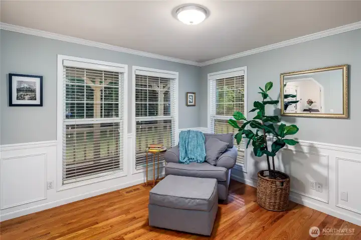 Living room off the main entry.