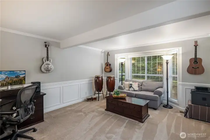 Expansive den/office on the main level.