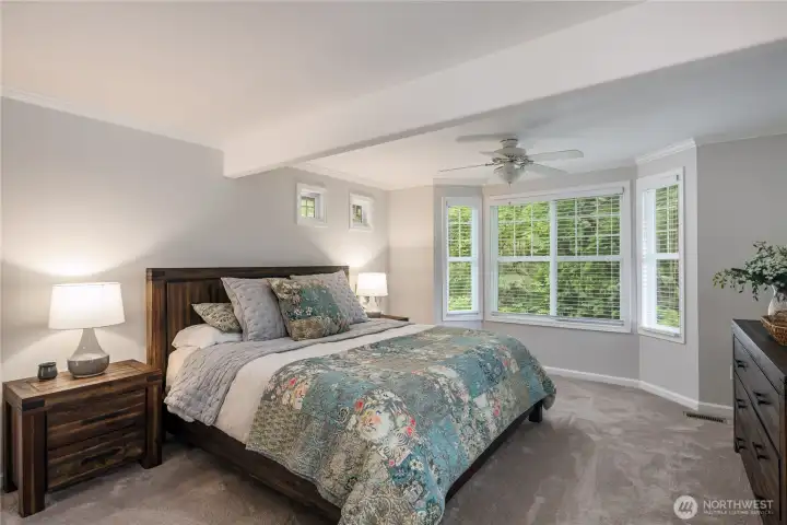 Primary Bedroom with ensuite and walk-in closet.