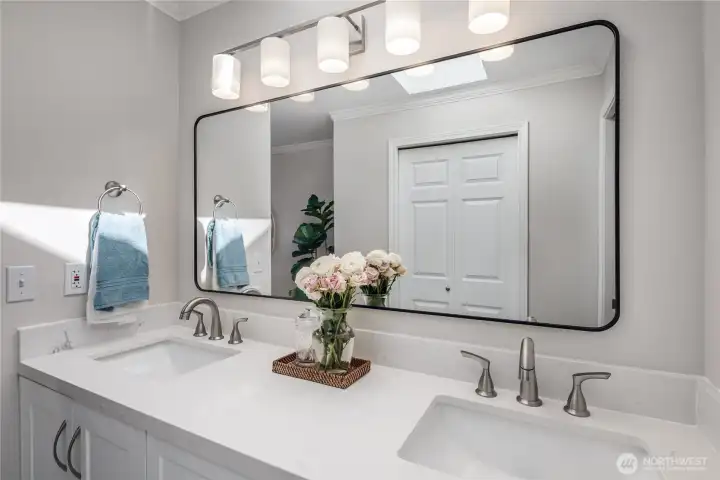 Another view of updated primary bathroom.