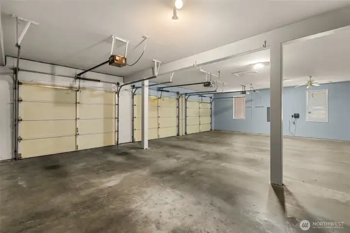 Generous 3 car garage