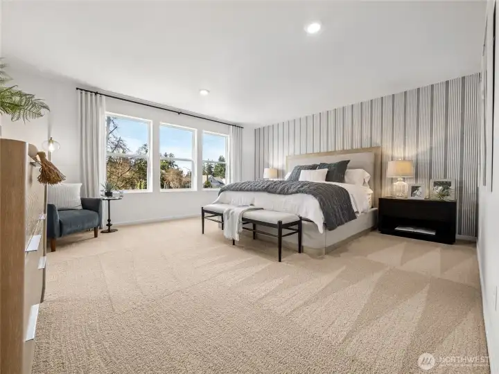 Primary bedroom easily fits a king size bed with room to spare! Picture for representational purposes only, colors and features may vary. Primary bedroom easily fits a king size bed with room to spare! Picture for representational purposes only, colors and features may vary.