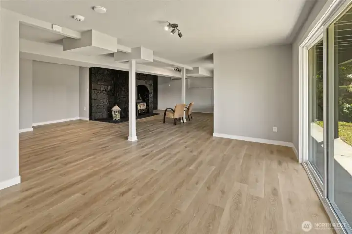 HUGE LIVING room, could add more too!  Huge oversize slider to patio area too!