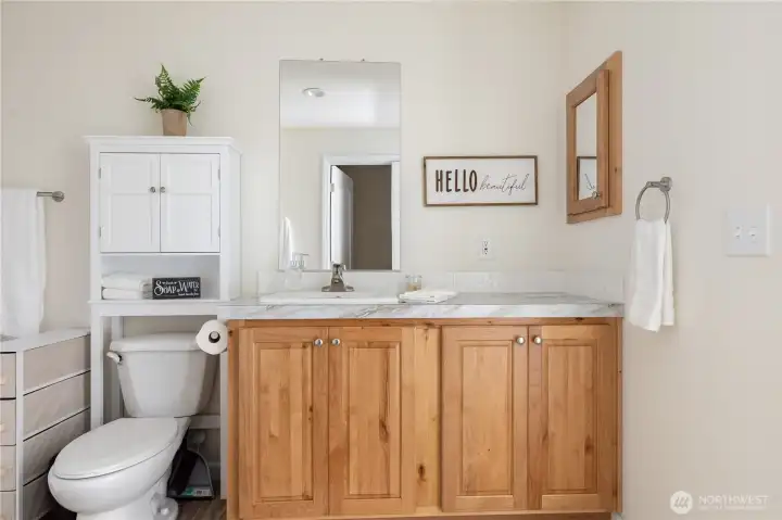 Double cabinet for all your linens and bath supplies Double cabinet for all your linens and bath supplies