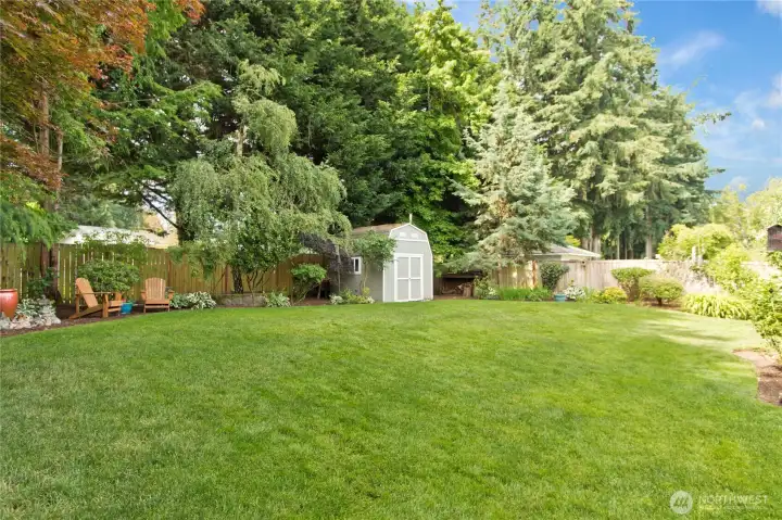 there is even a garden tools shed in this lovely back yard there is even a garden tools shed in this lovely back yard