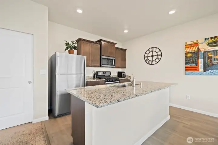 Kitchen island is fantastic for gatherings or making cookies. Kitchen island is fantastic for gatherings or making cookies.