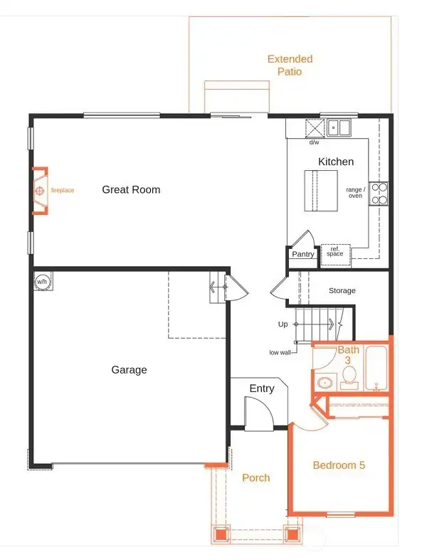 Main floor with bedroom