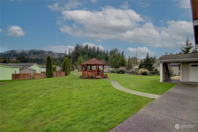 Gazebo and spacious lawns