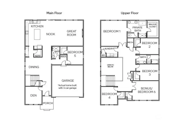 Brighton Floor Plan - Home Office & Guest Bedroom on Main Floor!