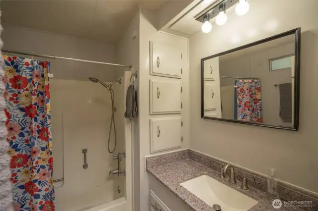 Full bath with new vanity
