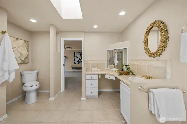 Extra spacious primary bathroom on main floor