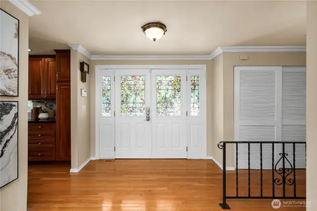 Double doors to main floor entry